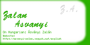 zalan asvanyi business card