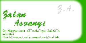 zalan asvanyi business card